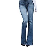 Kanpola Women Autumn Elastic Plus Loose Denim Pocket Casual Boot Cut Pant JeansBootcut White High Waisted Flare Skinny Jeans