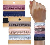 KANPRINCESS Boho Hair Ties For Girls, Bracelet Hair Ties For Women, Hair Tie Bracelet, Elastic Hair Ties, Hair Bands For Ponytails, Ponytail Holder For Daily Life, Sport, Cooking, Working (24pcs)