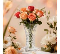 kanpura 11.2'' Clear Tall Crystal Vase Glass Vases for Flower Thickened Flower Vase for Christmas Party Centerpieces(1 Piece)