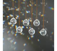 KANPURA 24Pcs Clear Crystal Ball Prism 20mm Hanging Ornaments Chandelier Crystal Parts for Windows Rainbow Maker(2025)