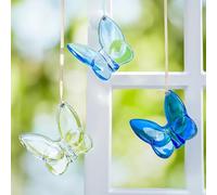 KANPURA 3pcs Crystal Butterfly Hanging Sun Catcher Glass Ornaments for Christmas, Wedding, Party Decor Gifts for Women