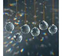 KANPURA 40mm Clear Crystal Ball 2025 Hanging Crystals Prisms Pendants Rainbow Maker for Windows, Feng Shui, Chandelier (10pcs)