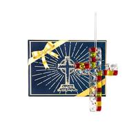 KANPURA Glass Cross Hanging Ornament 4.3 Inch Religious Christian Ornament for Window Home Church Holiday Party Christmas Tree