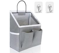 Kanrichu 1pcs Small Wall Hanging Baskets for Organizing, Hanging Storage Bag as Over the Door Organizer, Wall File Organizer, Rv Storage and Organization. For Bedroom, Office, Camper (1pcs Gray)