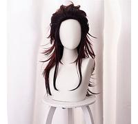 Kanroji Mitsuri Wigs for Demon Slayer Kimetsu no Yaiba Characters Green and Pink Lolita Anime Cosplay Wigs with Cap Cosplay Anime Wig Coser (Color : Long Tanjiro Kamado)