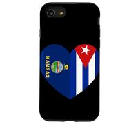 Kansas and Cuba Flags: Heart Shaped Unity Case for iPhone SE (2020) / 7/8