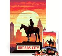 Kansas City 1000 Pieces Jigsaw Puzzles for Adults Mental Exercise Stress Relief Fun Snug Lock Memorable Gift size 38x26cm