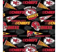Kansas City Chiefs Cotton Fabric - NFL Team Logo Cotton Fabric by The Yard, Fat Quarter, Half Yard, 1 Yard, 2 Yard Cuts