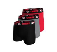 Barefoot Boxer Shorts Kansas City Chiefs 3-Pack Men's - Black, Grey, Red