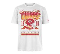 KANSAS CITY CHIEFS New Era Cap NFL Oversized T-Shirt Screent Print Distressed Team Graphic White Unisex