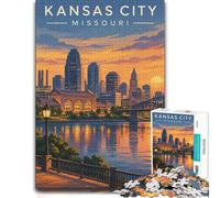 Kansas City Missouri Jigsaw Puzzle 1000pcs (38x26cm) Gift for Adults | For relaxed weekends at home: Adult jigsaw puzzle with 1000 pieces combines concentration with relaxation.