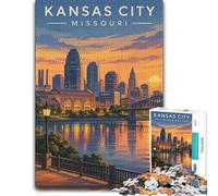 Kansas City Missouri Jigsaw Puzzle 1000pcs (52x38cm) for Adults | For screen-free leisure: Adult jigsaw puzzle with 1000 pieces makes an engaging indoor activity for adults.