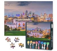 Kansas City Missouri Skyline Puzzles for Adults 1000 Pieces - Challenging Jigsaw Puzzle with Iconic NYC Landmarks, Premium 1000 Piece Puzzle for Adults, Relaxation & Home Decor 27.5" x 19.6"/70*50cm