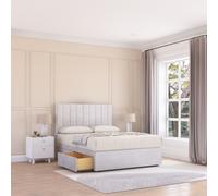 Kansas Divan Bed Base 2 Drawers & 26" Struts Headboard Sloomy Silver Super King