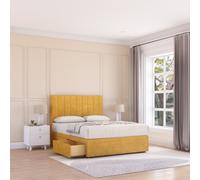 Kansas Divan Bed Base 4 Drawers & 54" Floor Standing Headboard Sloomy Mustard Small Double