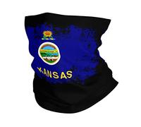 Kansas Flag Men Women Snoods Stretchy Face Covering Scarf Multifunctional Snood Scarf For Running Walking Sport Hiking