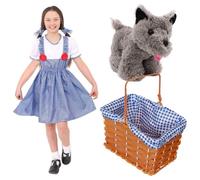 Kansas Girl Costume - Basket & Dog I Love Fancy Dress Blue Small