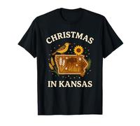 Kansas Holiday Bird Shirt Meadowlark Sunflower Buffalo State T-Shirt