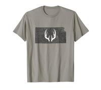 Kansas KS Deer Hunting Shed Antlers Design T-Shirt