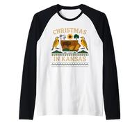 Kansas Meadows Shirt Christmas Buffalo Holiday State Map Raglan Baseball Tee