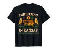 Kansas Meadows Shirt Christmas Buffalo Holiday State Map T-Shirt