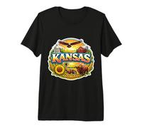 Kansas Souvenir Vacation Memorabilia Badge State Visitor Premium T-Shirt