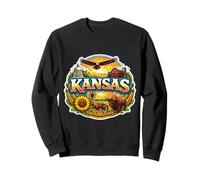 Kansas Souvenir Vacation Memorabilia Badge State Visitor Sweatshirt