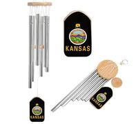 Kansas State Flag Aluminium Wind Chime Memorial Chimes Soothing Melodic Windchimes for Garden Backyard Patio Outside Decor
