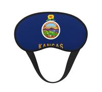 Kansas State Flag Blackout Sleep Mask with Elastic Band Design Fits All Head Shapes Ideal for Travel Office and Shift Work