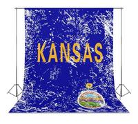 Kansas State Flag Funny Photography Backdrop Background Washable Photo Studio Backdrops for Party Video Shooting