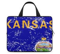 Kansas State Flag Portable Laptop Sleeve with Carry Handle Waterproof Protective Briefcase Handbag Soft Notebook Bag