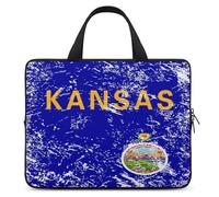 Kansas State Flag Portable Laptop Sleeve with Carry Handle Waterproof Protective Briefcase Handbag Soft Notebook Bag