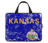 Kansas State Flag Portable Laptop Sleeve with Carry Handle Waterproof Protective Briefcase Handbag Soft Notebook Bag