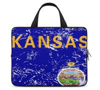 Kansas State Flag Portable Laptop Sleeve with Carry Handle Waterproof Protective Briefcase Handbag Soft Notebook Bag