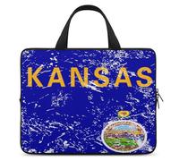 Kansas State Flag Portable Laptop Sleeve with Carry Handle Waterproof Protective Briefcase Handbag Soft Notebook Bag