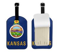 Kansas State Flag Print Bag Tags Stylish Luggage Tag 4.3 x 2.76 Inch Essential Travel Accessory Suitcases