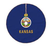 Kansas State Flag print Christmas tree skirt, fit for Christmas, parties, holidays, and New Year decorations