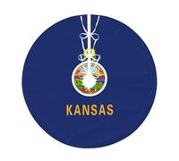 Kansas State Flag print Christmas tree skirt, fit for Christmas, parties, holidays, and New Year decorations