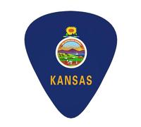 Kansas State Flag print Guitar Picks 12 Pack Assorted Thickness for Guitar,ukulele,0.46/0.71/0.96mm