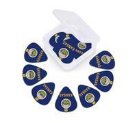 Kansas State Flag print Guitar Picks 12 Pack, Mixed (0.46-0.96mm) with Storage Case for Guitar,ukulele