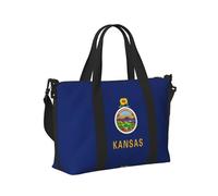 Kansas State Flag Print Lightweight Foldable Travel Hand Bag for Women Men Vacation Outdoor Adventures