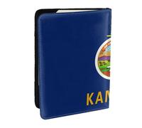 Kansas State Flag Print Passport Holder Cover Wallet Passport Cover, Passport Wallet Case for Cards and Documents