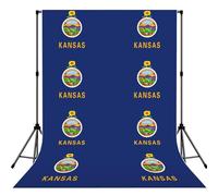 Kansas State Flag Print Portable Photo Backdrop 5x7ft Background Drop For Photo Photoshoot Backdrop For Content Creator