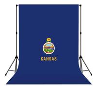 Kansas State Flag Print Portable Photo Backdrop 5x7ft Background Drop For Photo Photoshoot Backdrop For Content Creator