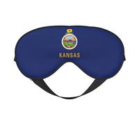 Kansas State Flag Print Soft Eye Mask Lightweight Sleep Aid Breathable Blackout Travel Nap Yoga Meditation
