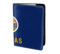 Kansas State Flag print Travel Wallet Passport Holder Case for Family Leather Passport Cover for Men Women, Black, One Size