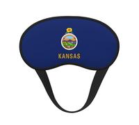Kansas State Flag Print Unisex Washable Eye Mask Sleeping Light-Blocking Cover for Home Hotel Camping