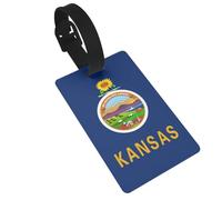 Kansas State Flag Printed Travel Bag Labels Unique Suitcase Identifiers with Personal Information Column