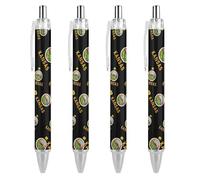 Kansas State Flag Retractable Ballpoint Pen Black Ink Ball Point 0.5mm Smooth Writing Note Taking Accessories For Office 4 PCS