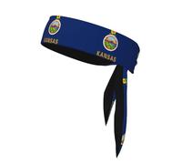 Kansas State Flag Sports Head Tie. Comfortable, Breathable, Fashionable, Unisex, Suitable for Running, Yoga, Fitness and Other Sports.